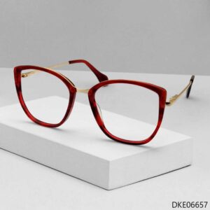 Red Color Cat Eye Shape Womens Eyeglass