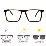 Brown Color Sqaure Shape Photochromic GLasses