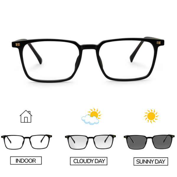Black color Rectangle Shape Eyeglasses