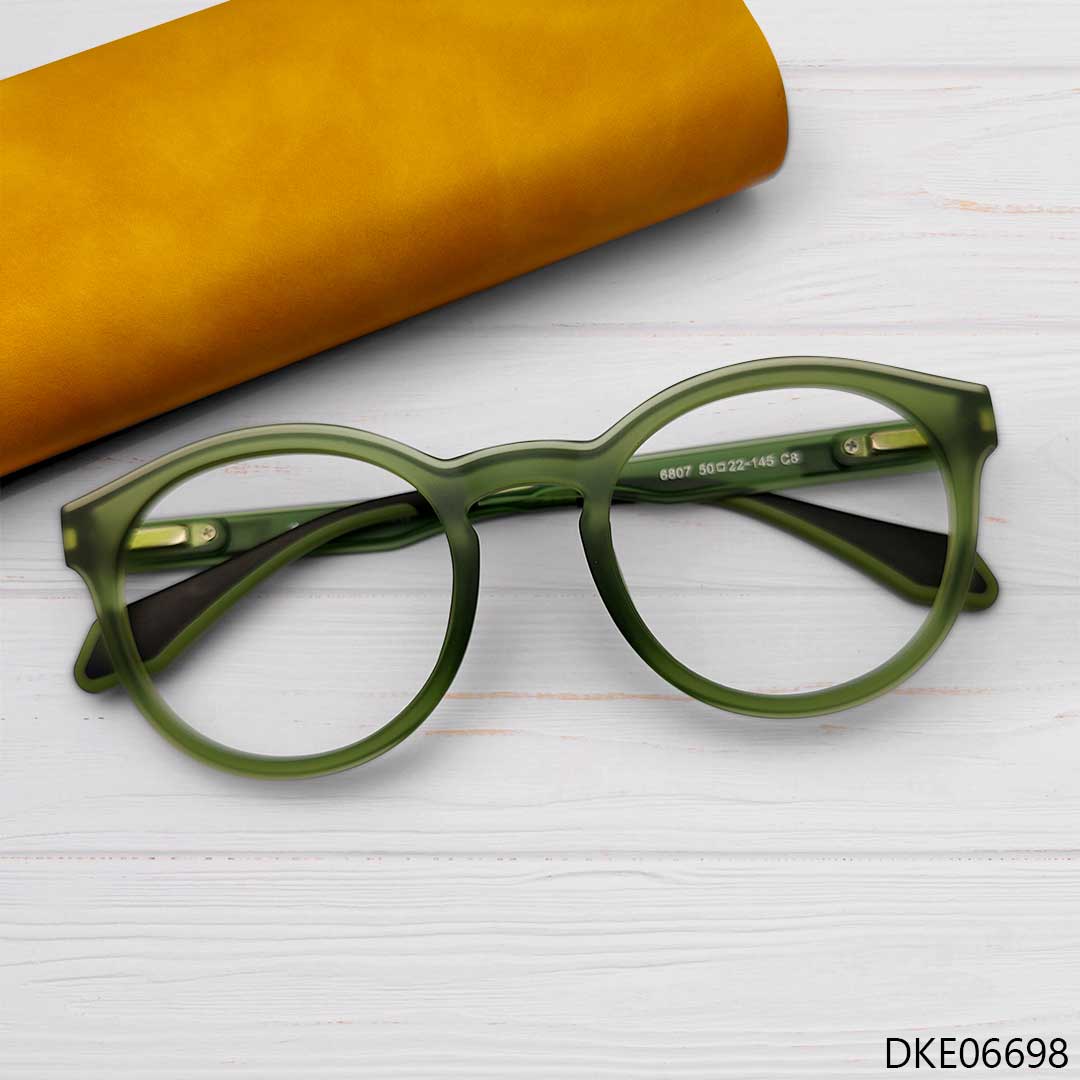 Round Shape Green Transparent Eyeglass