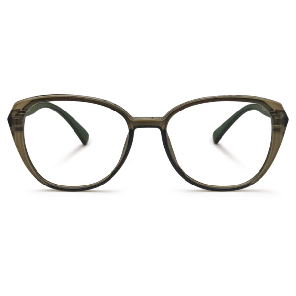 Olive Transparent Unique Eyeglasses