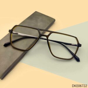 Olive Transparent Double Bridge Eyeglasses