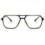 Olive Transparent Double Bridge Eyeglasses