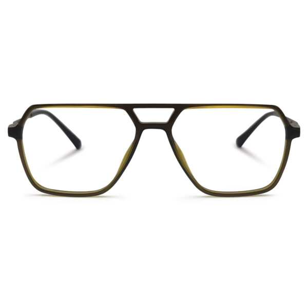 Olive Transparent Double Bridge Eyeglasses