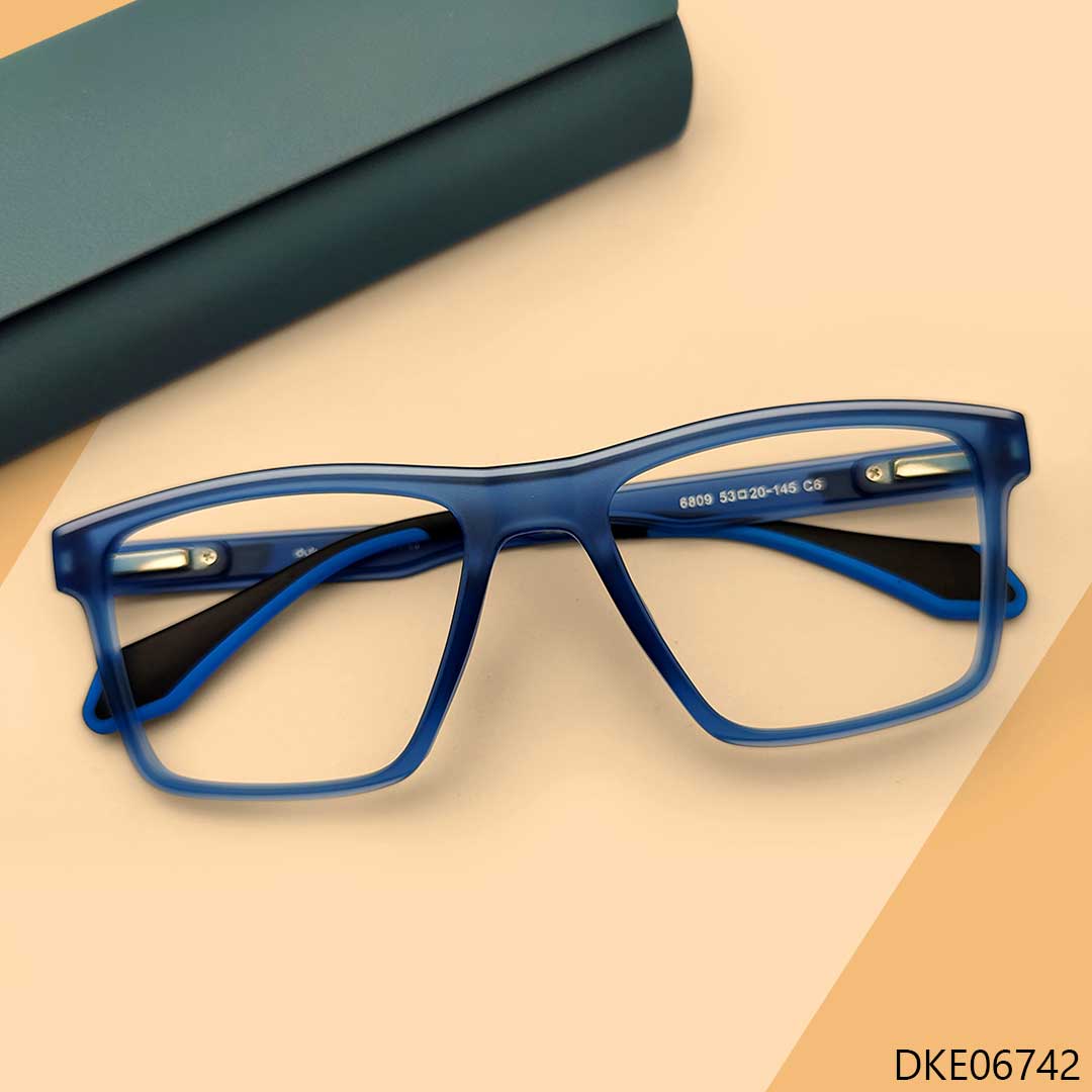 Blue Transparent Color Eyeglass