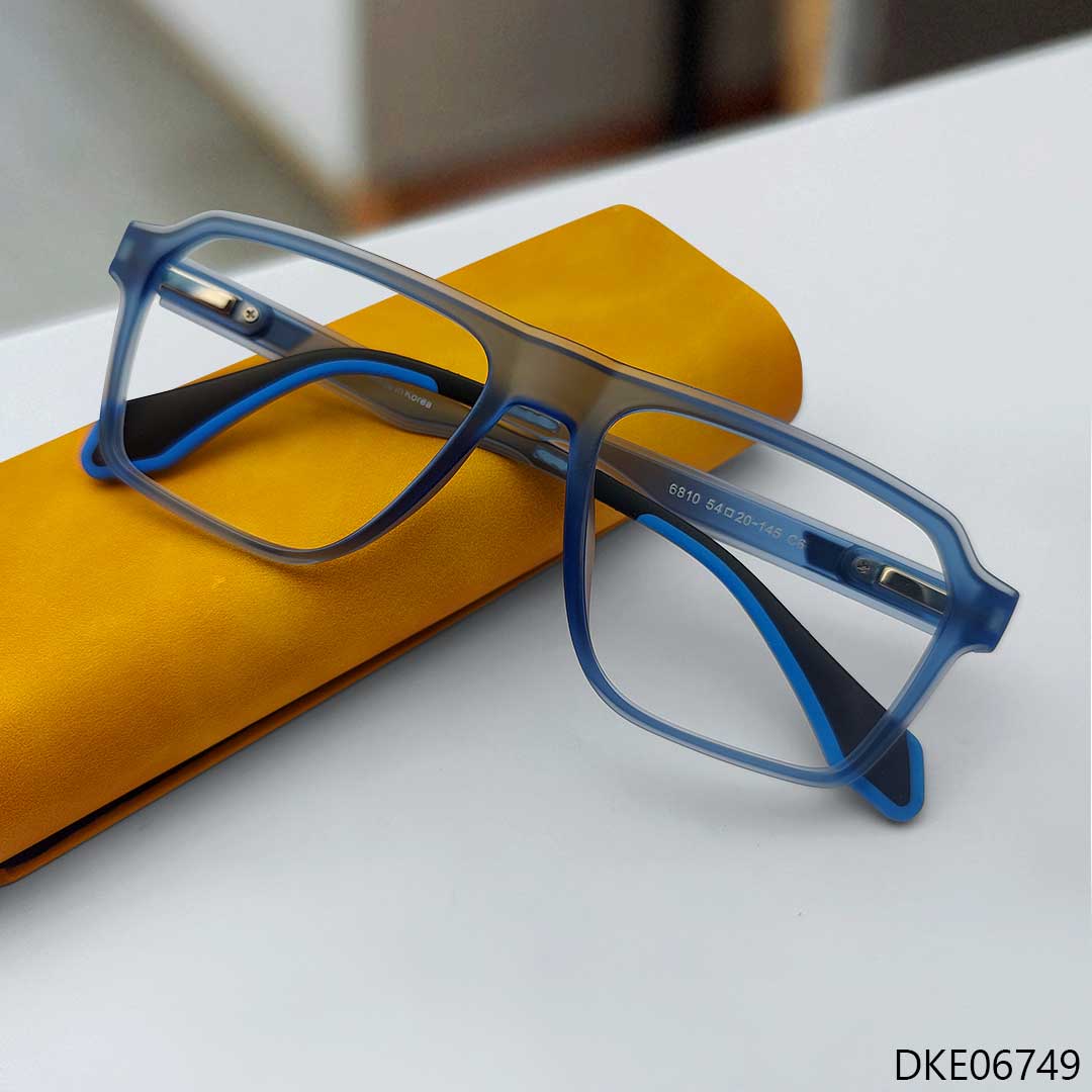 Blue Transparent Aviator Shape Eyeglasses