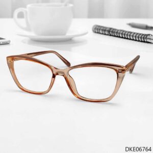 Premium Pink Transparent Cat Eye Shape Eyeglasses