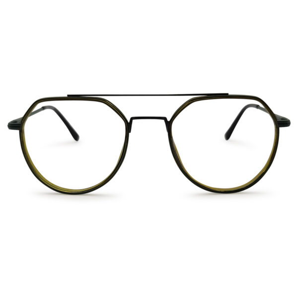 Olive Transparent Double Bridge Eyeglasses
