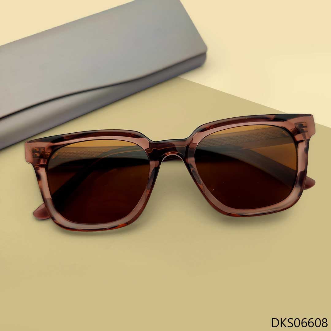 Brown Transparent Color Sunglasses