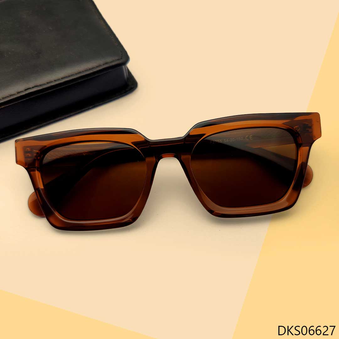 Brown Transparent Color Sunglasses
