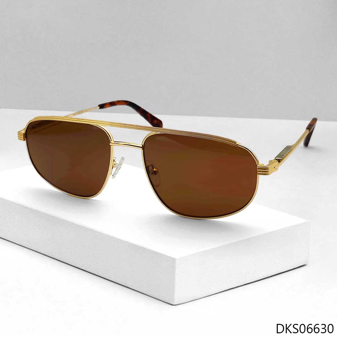 Double Bridge Golden Color Frame Sunglasses