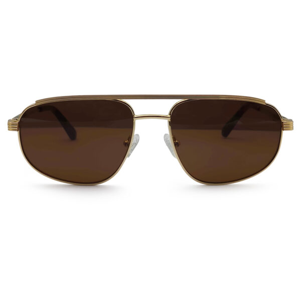 Double Bridge Golden Color Frame Sunglasses
