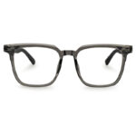 Grey Transparent Sqaure Wooden Eyeglasses