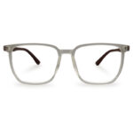 Square Shape Matte Transparent Wooden Eyeglasses