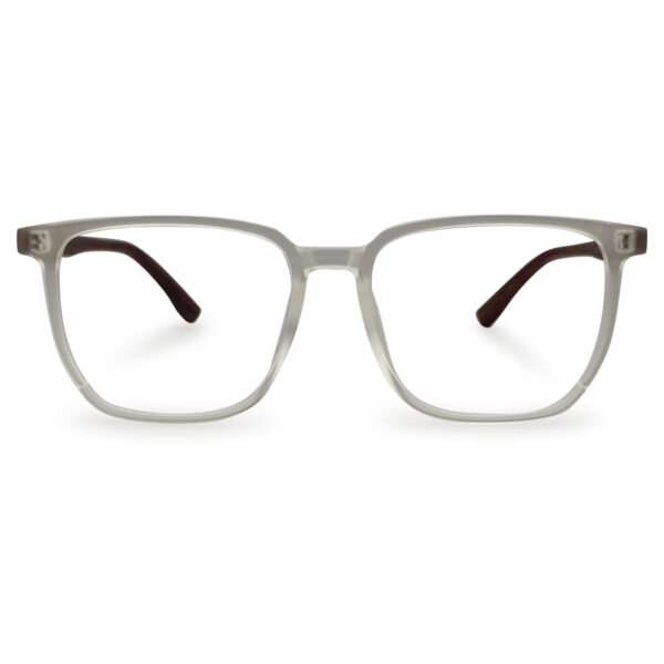 Square Shape Matte Transparent Wooden Eyeglasses