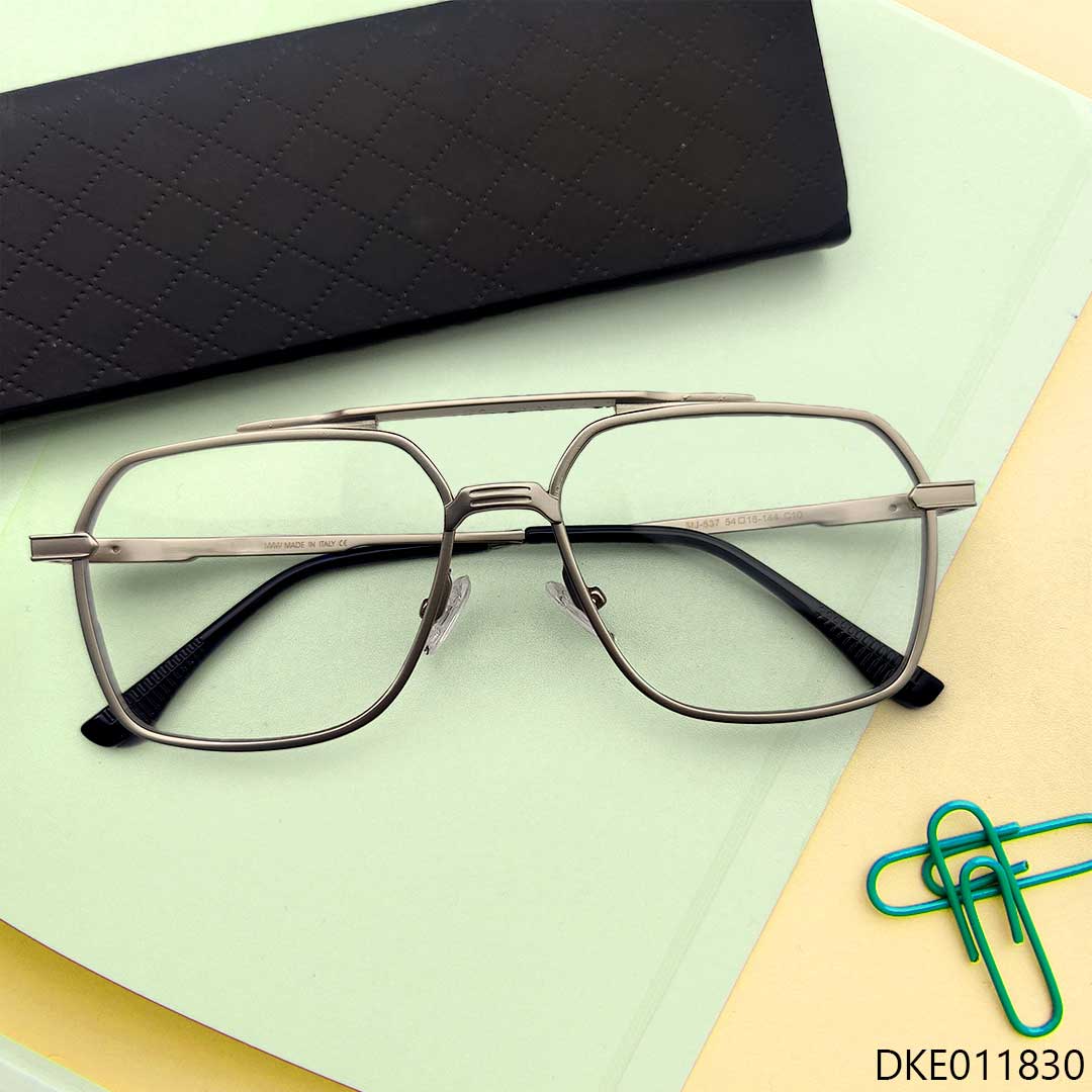Double Bridge Silver Color Eyeglass