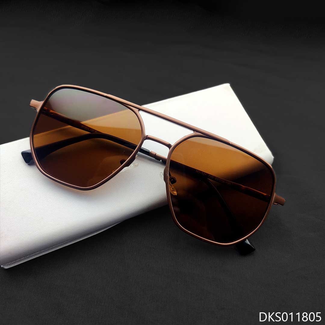 Brown Color Double Bridge Sunglasses