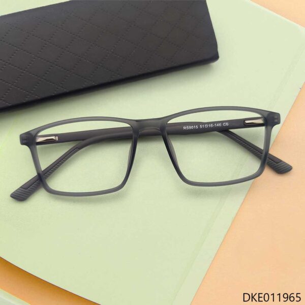 Grey Transparent Rectangle Shape Eyeglasses