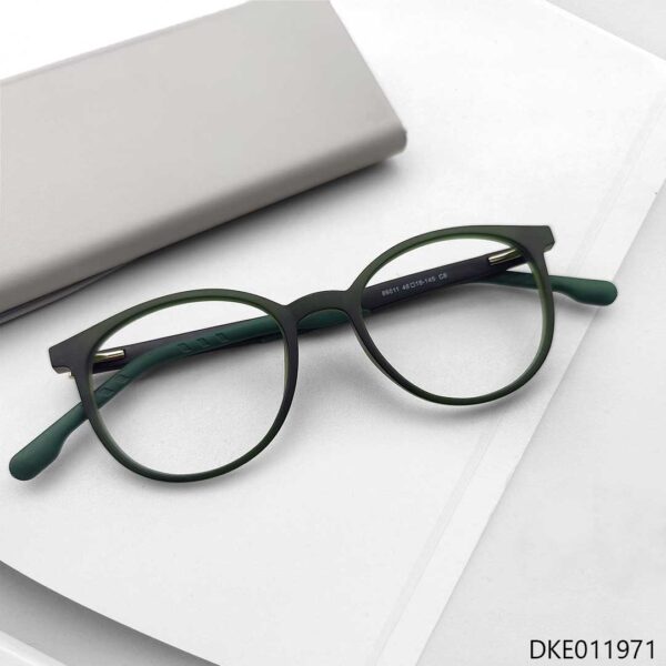 Matte Green Color Round Eyeglasses