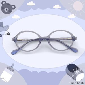 Roun Blue Transparent Kid's Eyeglasses