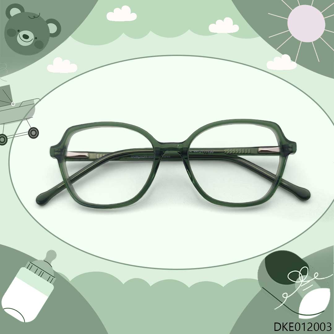 Green Transparent Kid's Eyeglasses