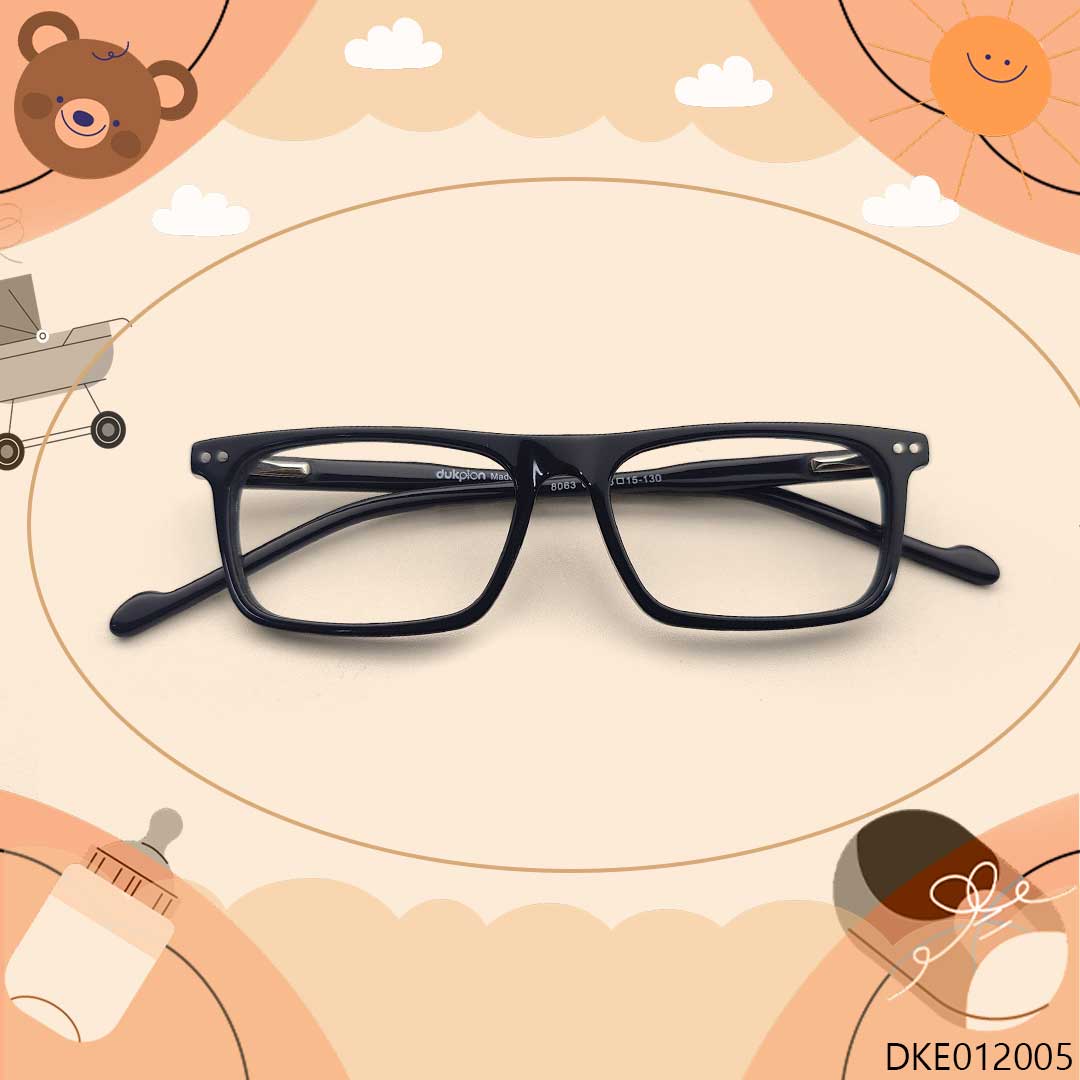 Glossy Black Kid's Eyeglasses