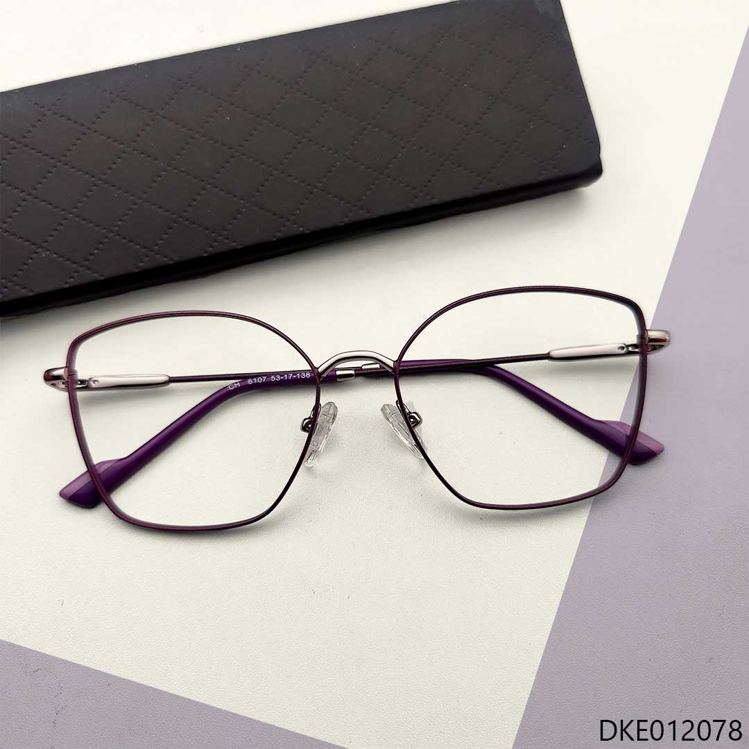 Purple Color Metal Eyeglasses For Women