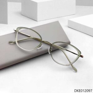 Green Transparent Cat Eye Shape Eyeglass