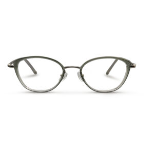Green Transparent Cat Eye Shape Eyeglass