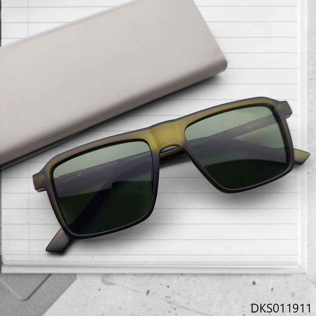 Olive Color Square Shape Sunglasses