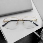 Golden Color Premium Double Bridge Eyeglasses