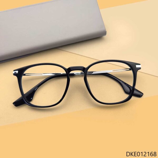 Black Color Semi Round Eyeglasses