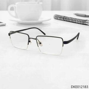Black Color Metal Halfrim Eyeglasses