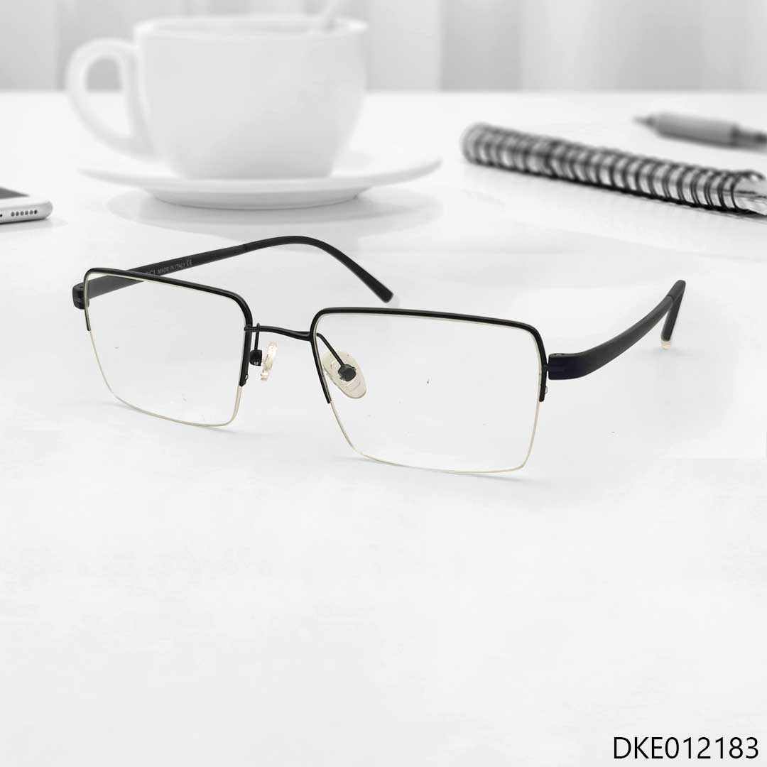 Black Color Metal Halfrim Eyeglasses