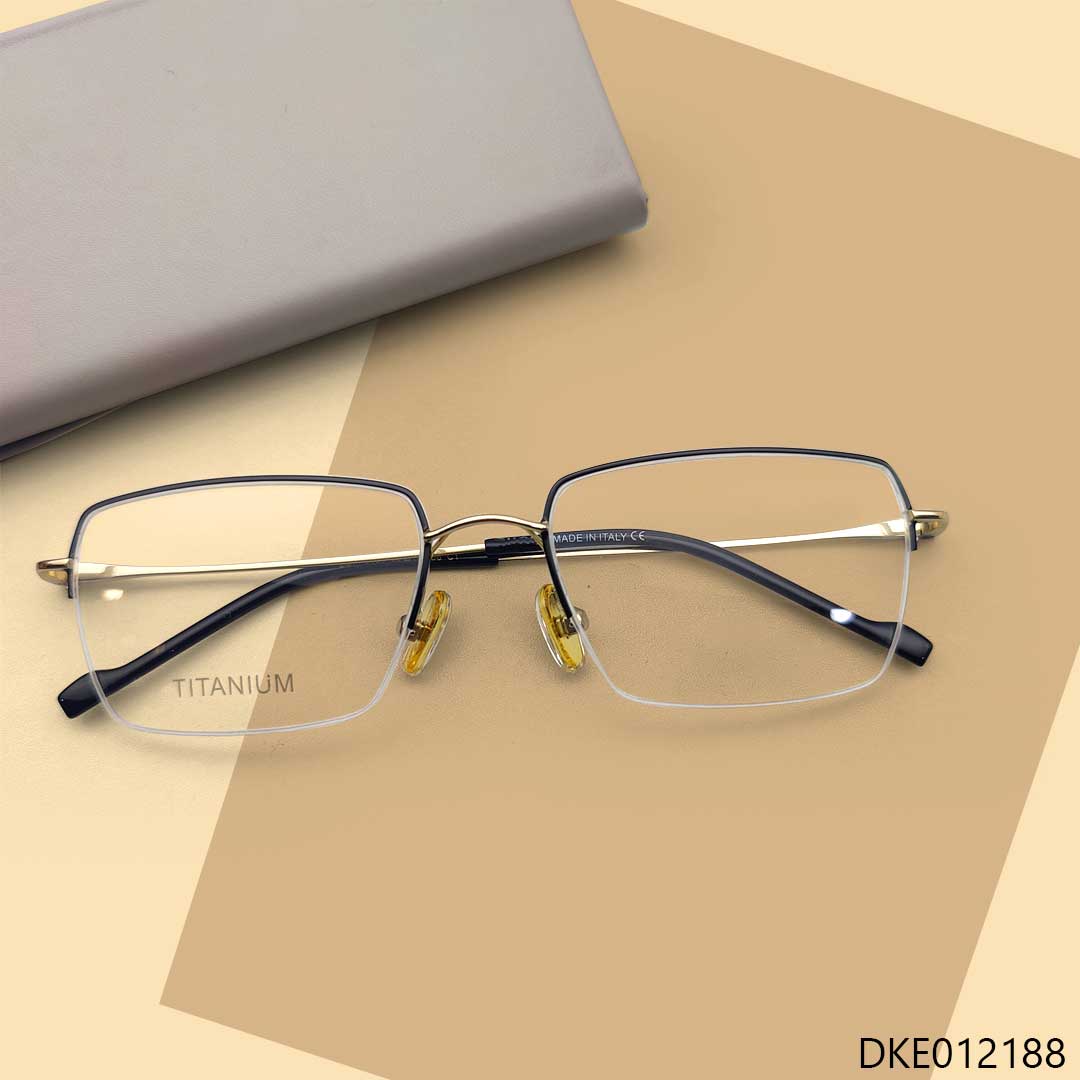 Golden & Black Mixed Halfrim Eyeglasses