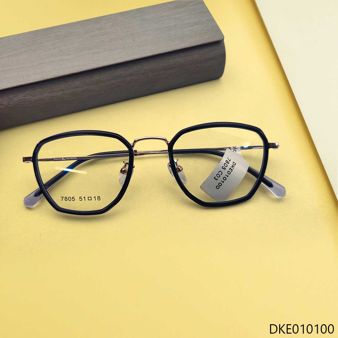 Metal & Fiber Mixed Unique Design Eyeglass