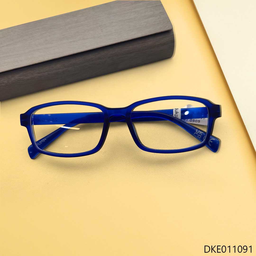 Classic Shape Blue Color Fiber Eyeglasses