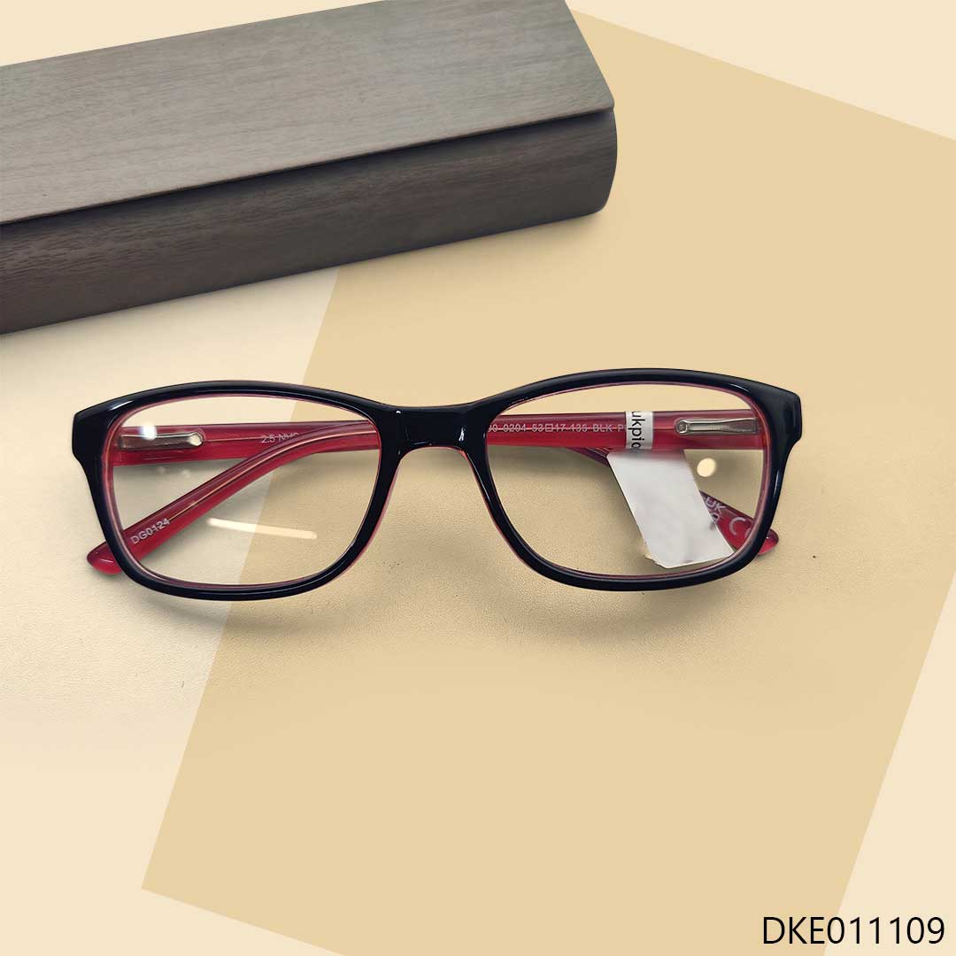 Black & Red Mixed Fiber Eyeglasses
