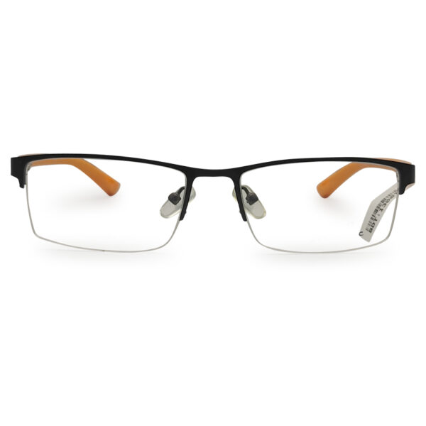 Metal & Fiber Mixed Half-rim Eyeglasses