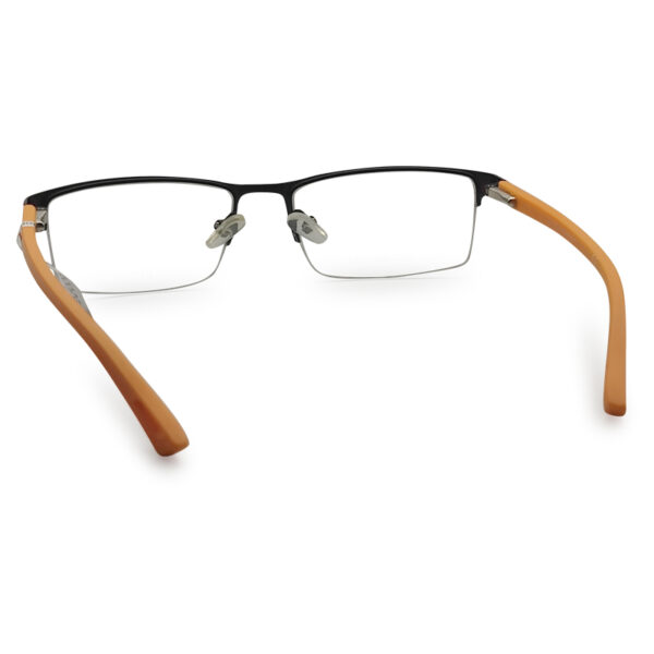 Metal & Fiber Mixed Half-rim Eyeglasses