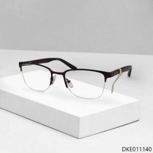 Metal & Fiber Mixed Half-rim Eyeglasses