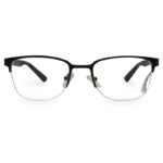 Metal & Fiber Mixed Half-rim Eyeglasses