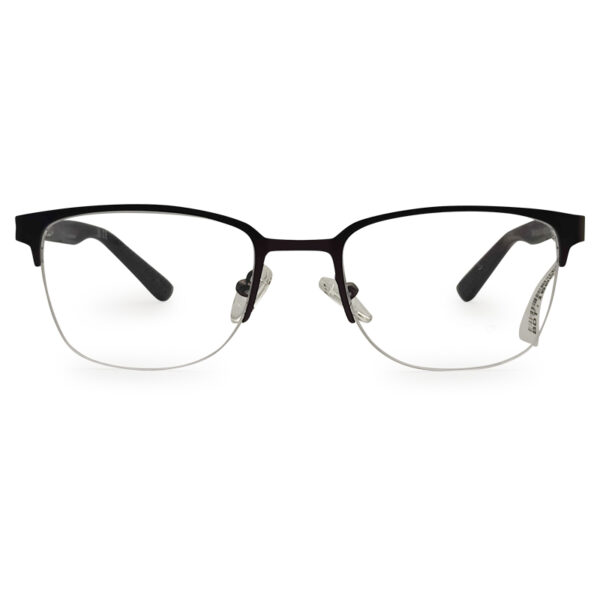 Metal & Fiber Mixed Half-rim Eyeglasses