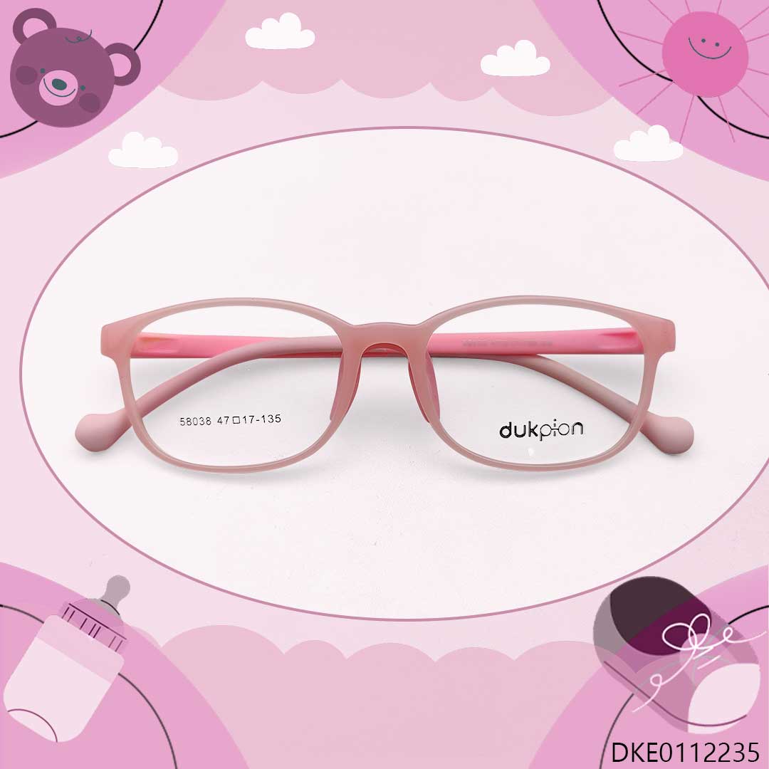 Pink Color Oval Shape Kid's Eyeglasses