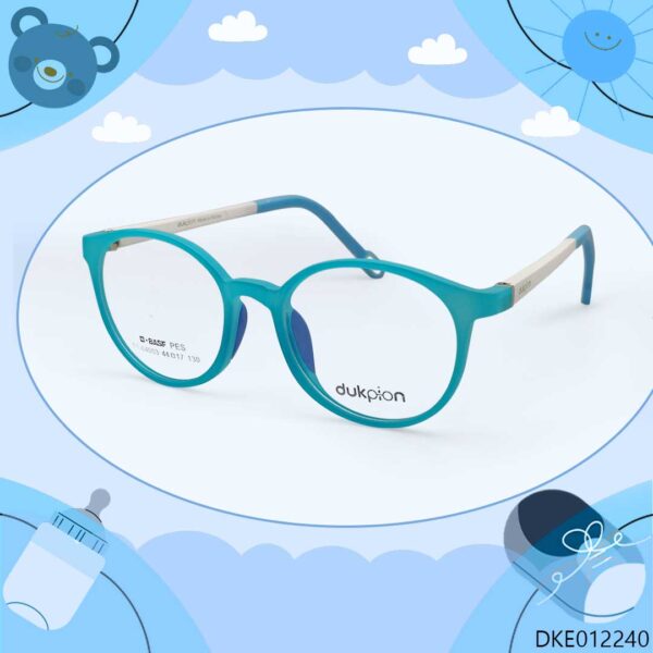 Turquoise Color Round Shape Kid's Eyeglasses