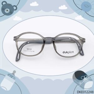 Grey Transparent Round Kid's Eyeglasses