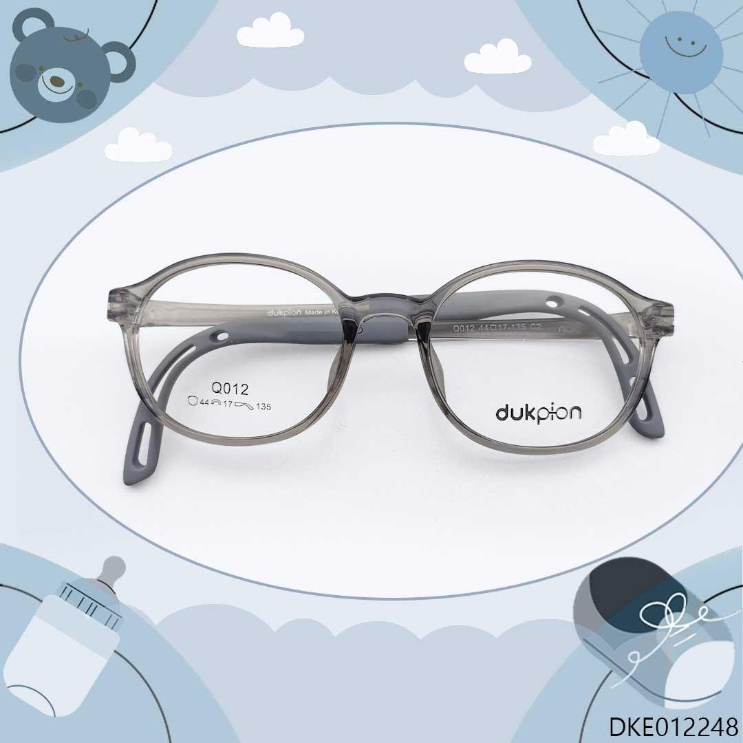 Grey Transparent Round Kid's Eyeglasses