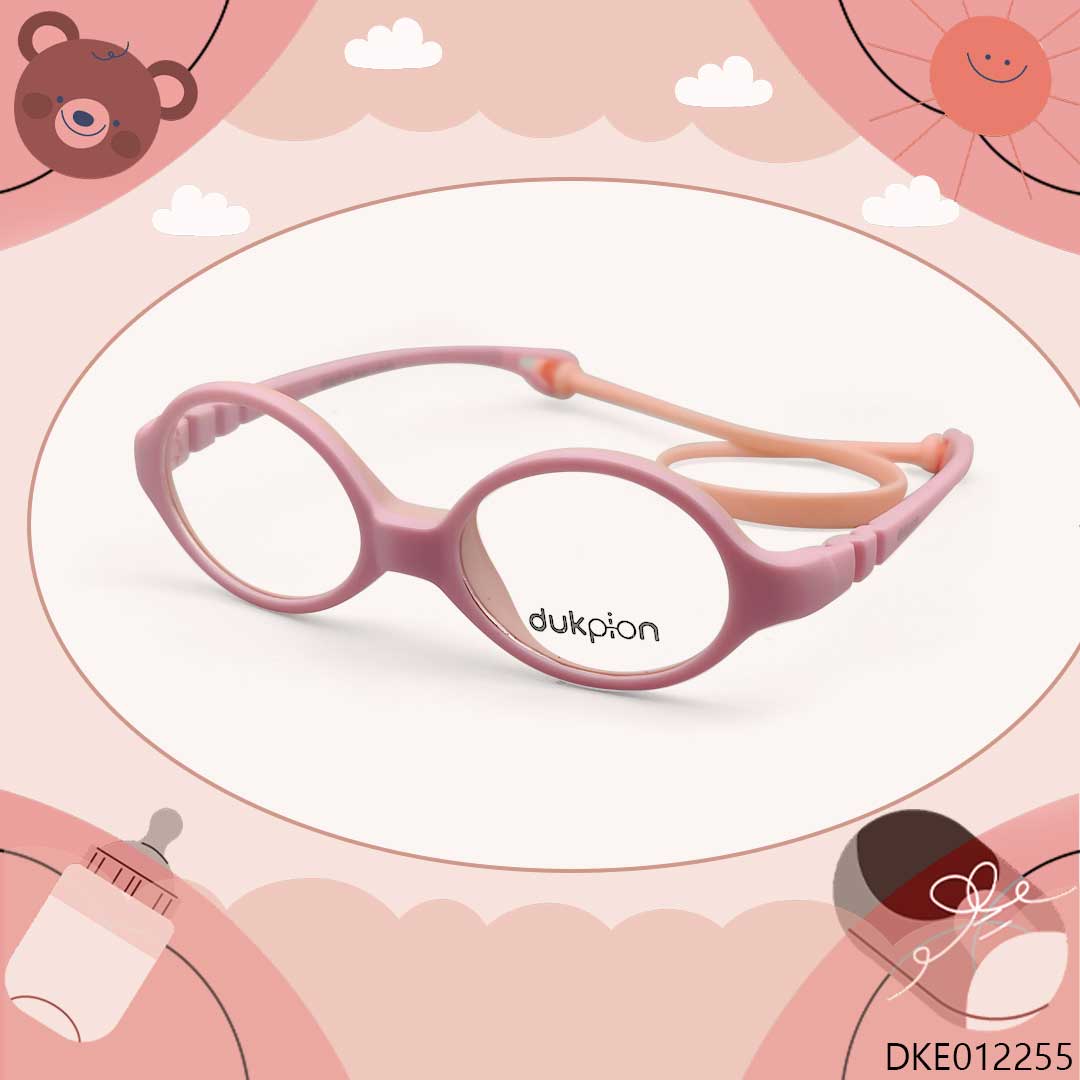 Pink Color Oval Shape Kid's Eyeglasses