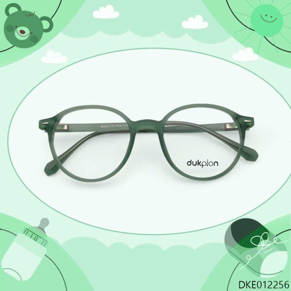 Green Color Round Shape Kid's Eyeglasses
