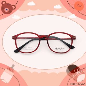 Red color Round Shape Kid's Eyeglasses